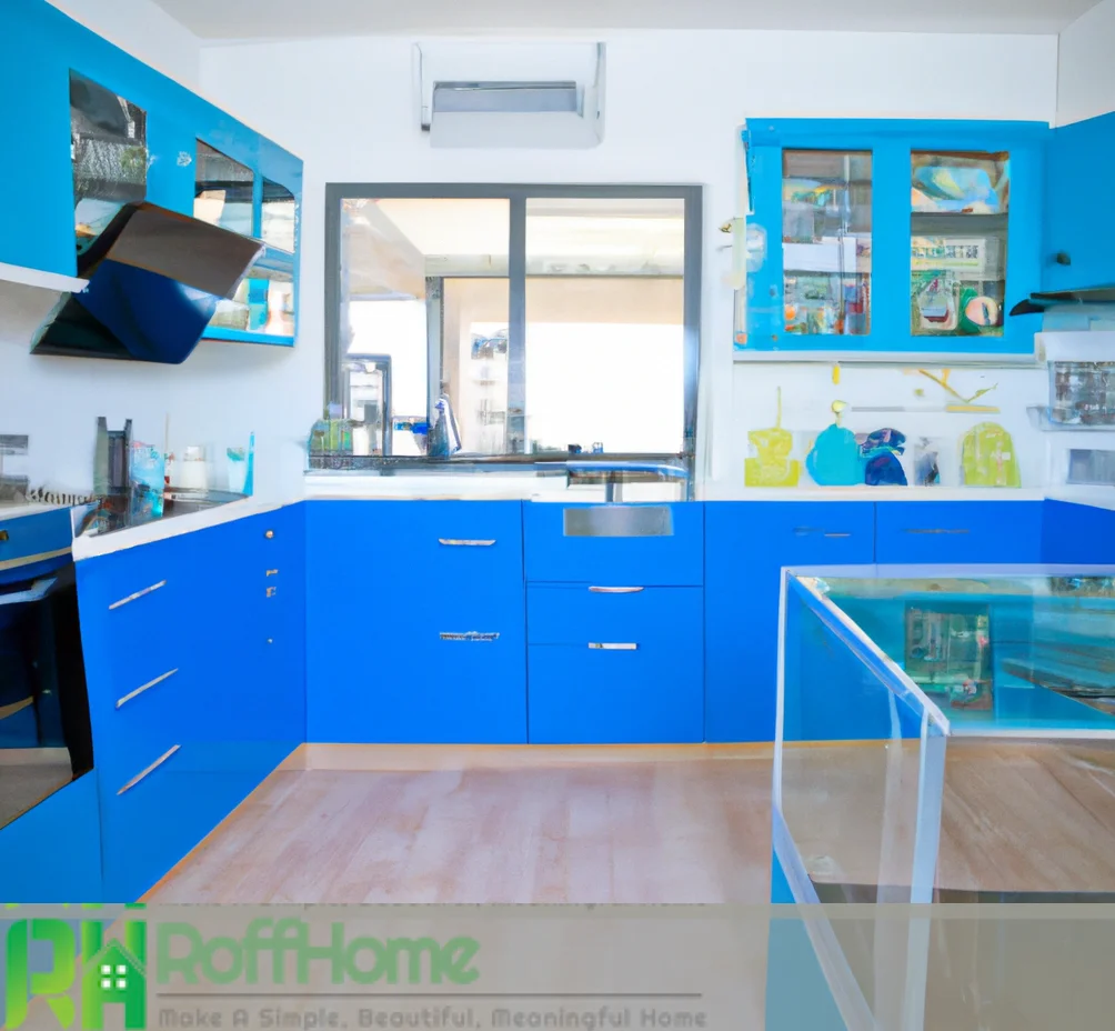 modern blue kitchen