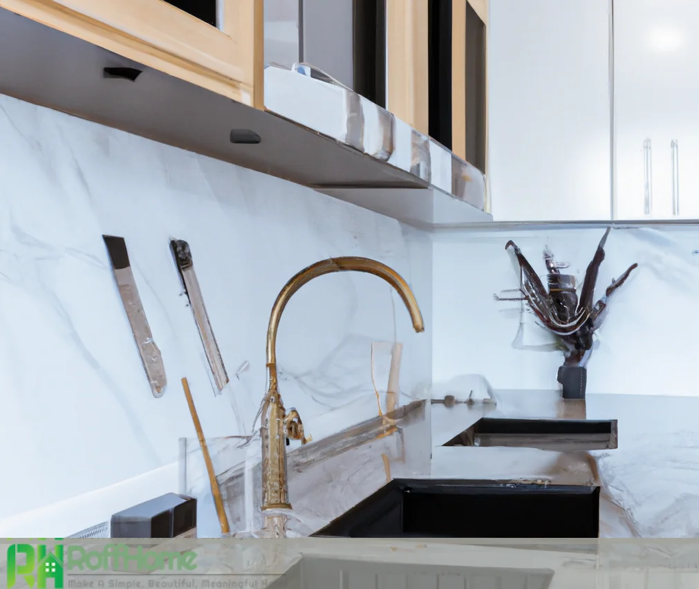 Quartz backsplash