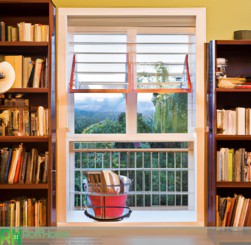 bookcase around window