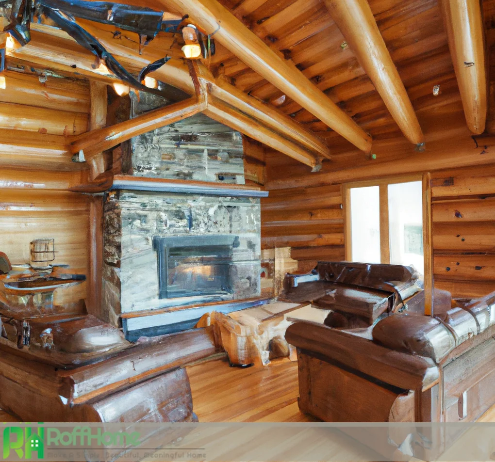 log cabin living room