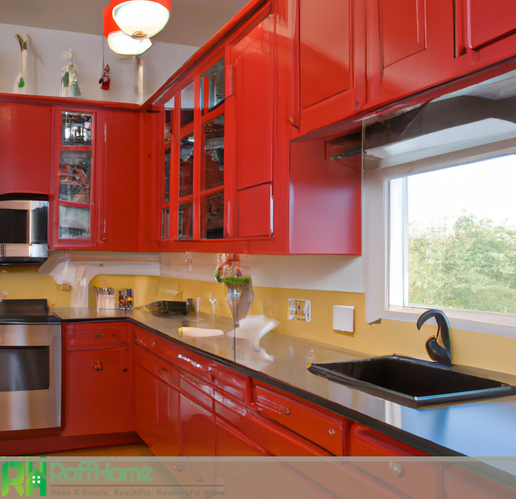 kitchen cabinet red