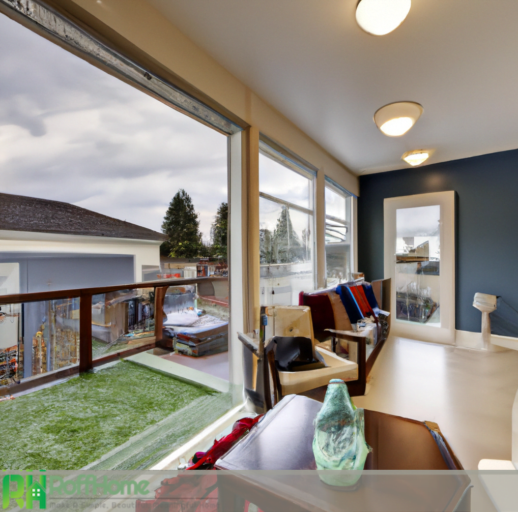 living room with balcony