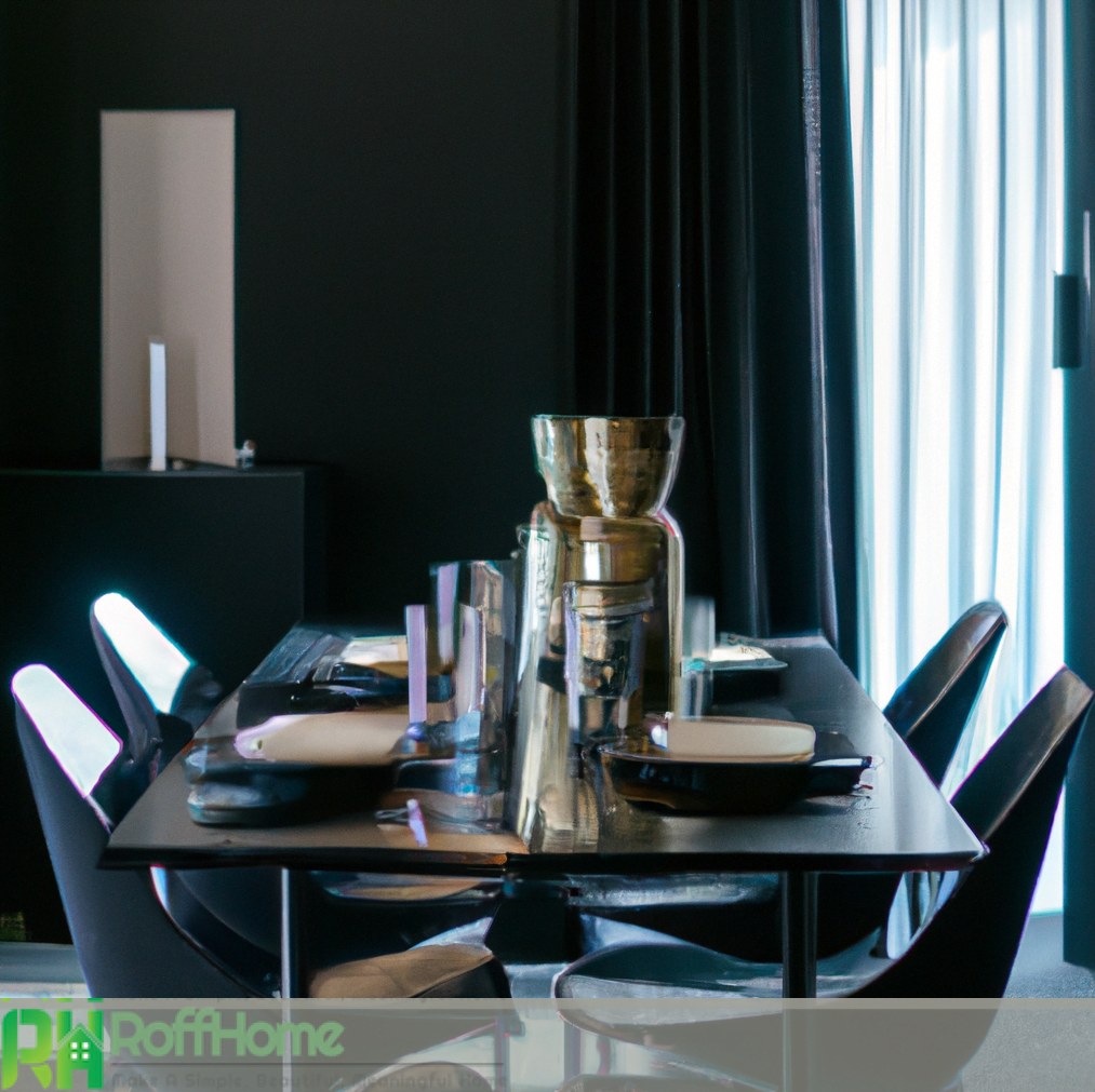 black dining room