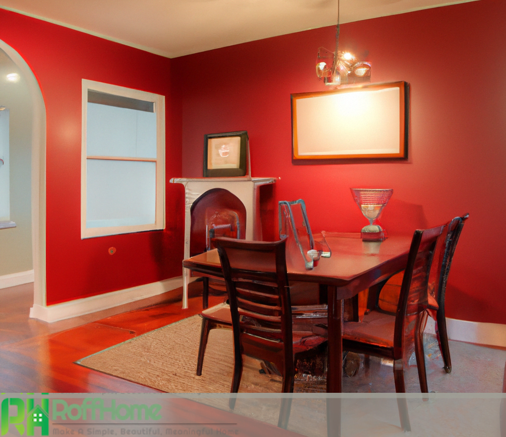 dining room with red walls