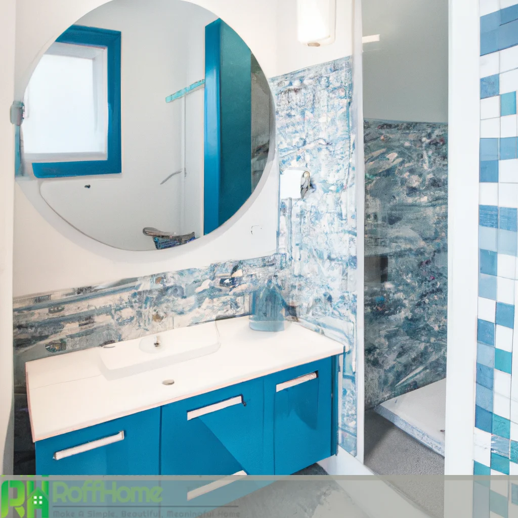 bathrooms with blue vanity