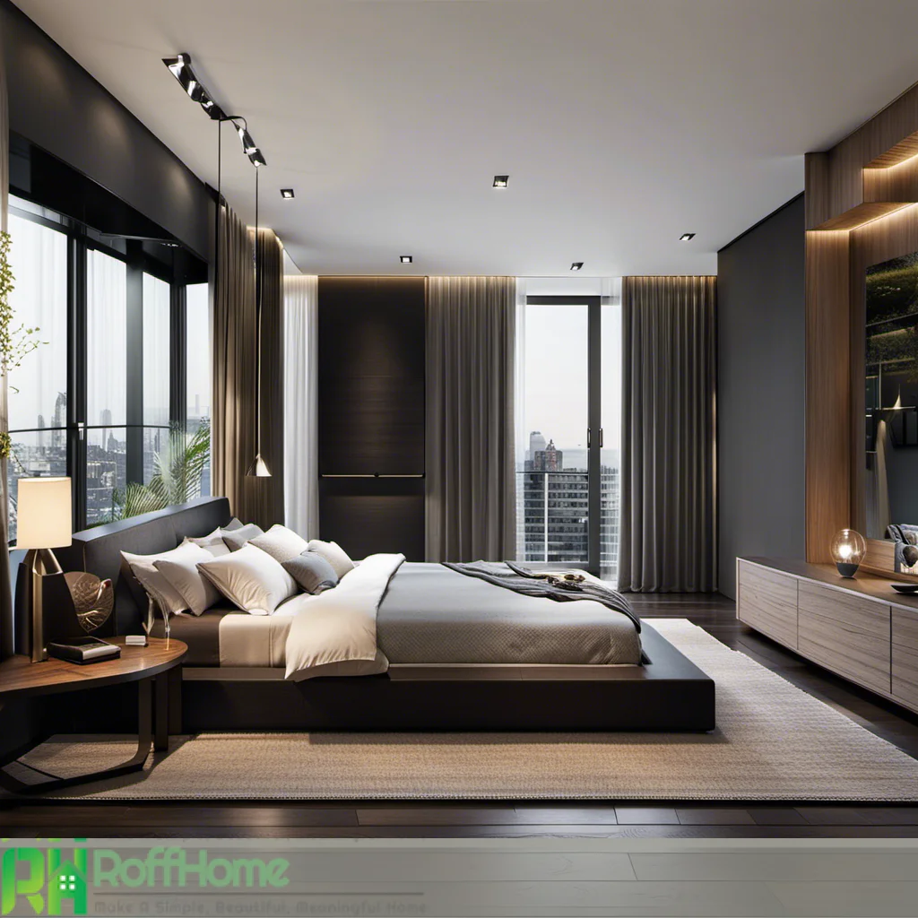 Elegance in Contrast: Dark Wood Floor Bedroom Ideas for Modern Luxury